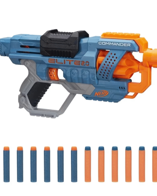 Nerf Elite 2.0 Commander RC-6 Blaster | 12 Elite Darts | 6-Dart Rotating Drum
