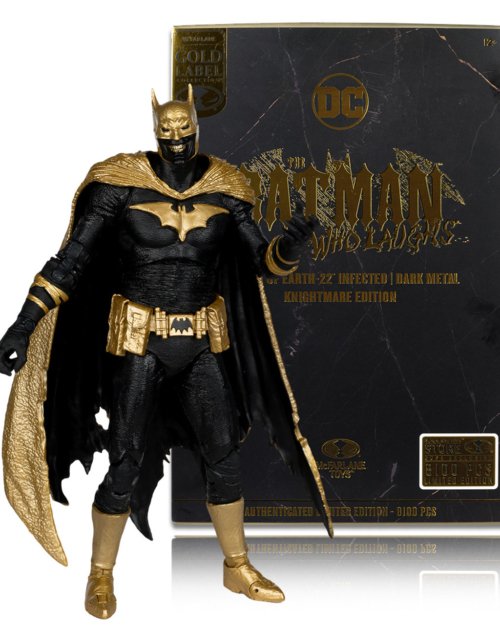 McFarlane Batman of Earth-22 Infected (Dark Metal) Knightmare Edition Gold Label 7" Figure | Box Damaged