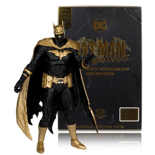 McFarlane Batman of Earth-22 Infected (Dark Metal) Knightmare Edition Gold Label 7" Figure | Box Damaged