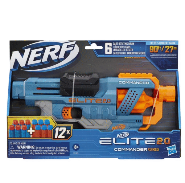 Nerf Elite 2.0 Commander RC-6 Blaster | 12 Elite Darts | 6-Dart Rotating Drum - Image 2